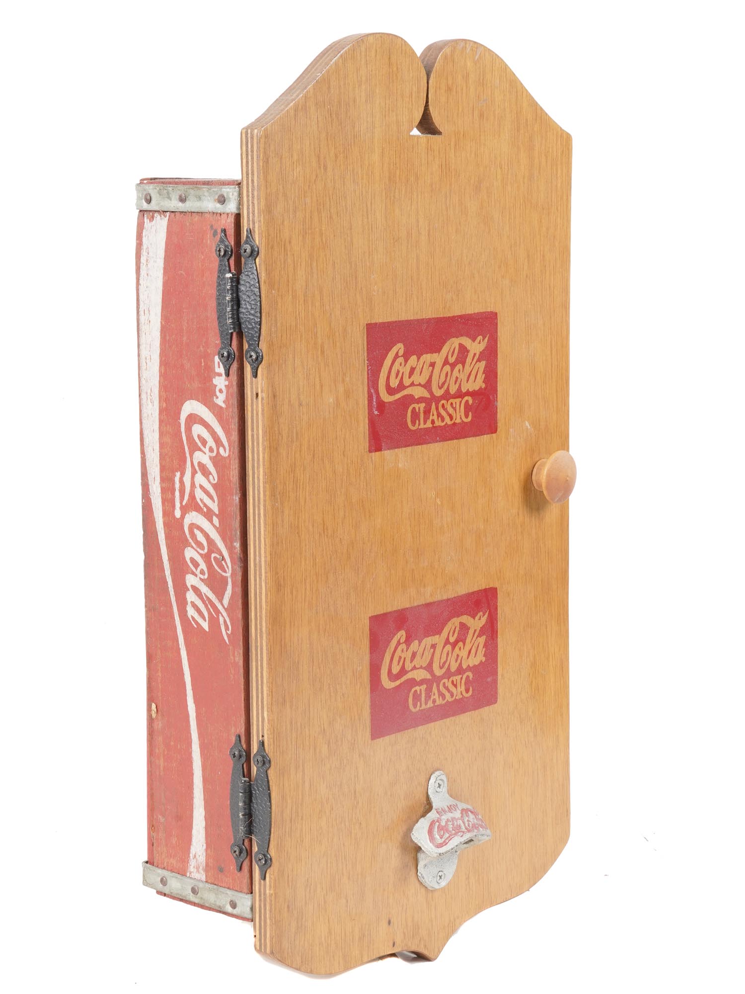 VINTAGE HANDMADE COCA COLA WOODEN WALL CABINET PIC-0